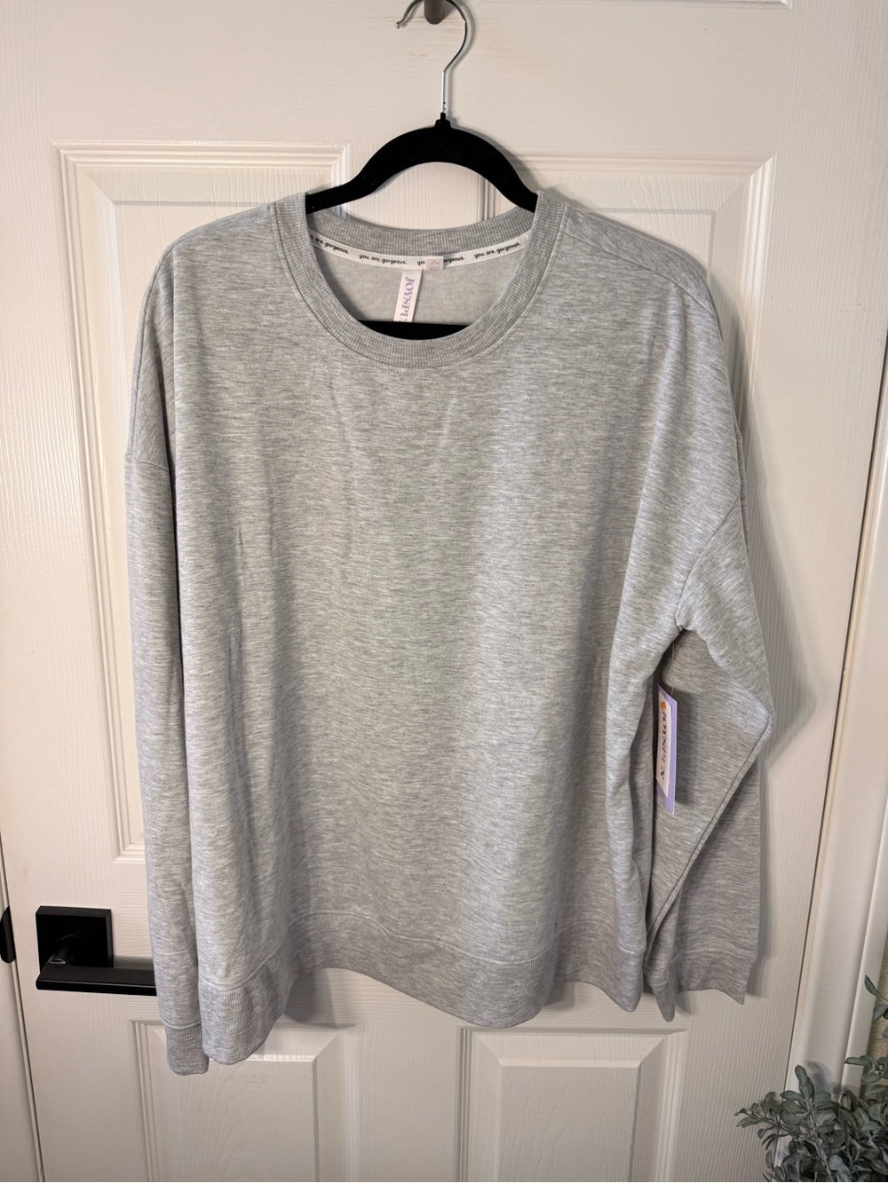 Joyspun Light Gray Pullover  Crewneck Sweatshirt NWT
